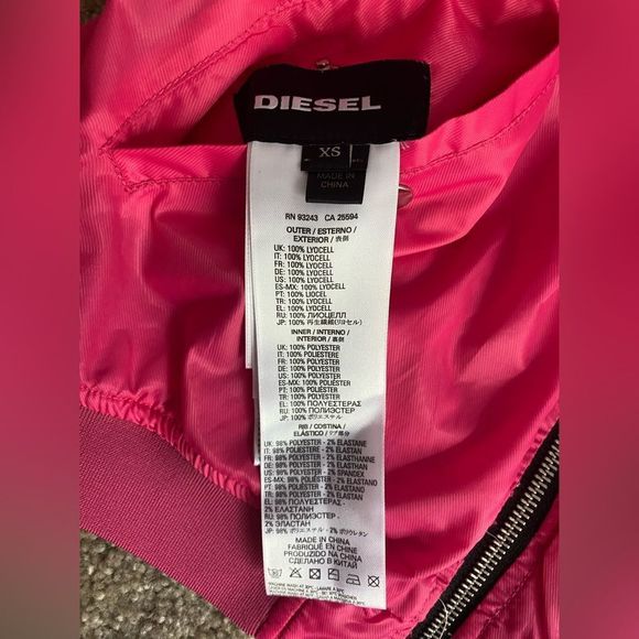 Diesel De Bruce Womens Bomber Jacket Reversible Coat Pink - Picture 8 of 15